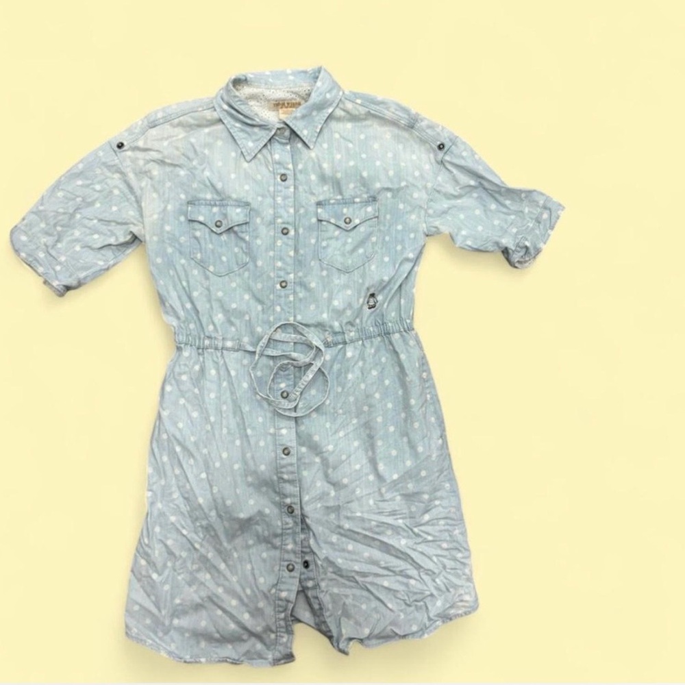 ✨ Vintage Teenie Weenie summer polka dot denim styled dress✨